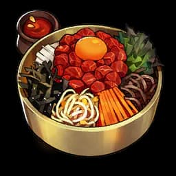 Beef Tartare Bibimbap — Rare · Dish · Slice