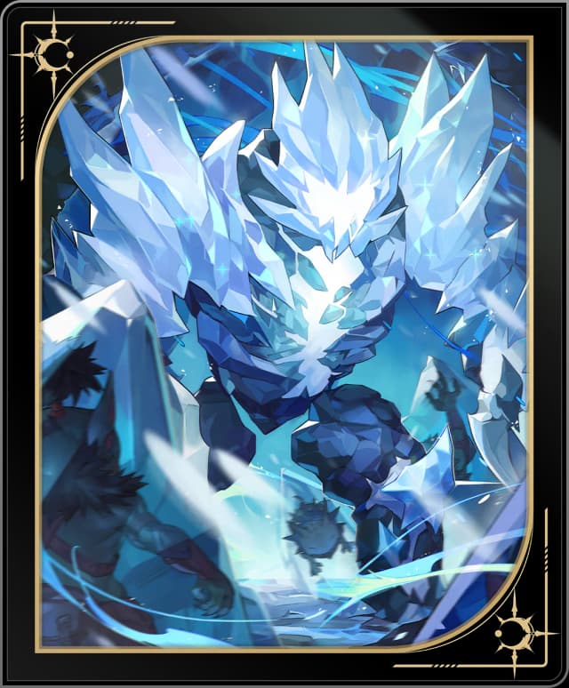 Glace fendant la roche